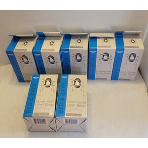 Equate Bed Bath Commode Liner Bags Lot of 7 w Absorbent Pad 12 Count New 84